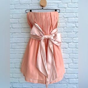 ❄️ Rare Alice + Olivia Silk Strapless Mini Dress with Oversized Bow | Size 2 NWT